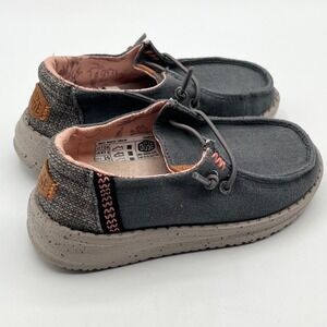 Hey Dude Toddler Boys Size 8 Wendy Washed Charcoal Slip On Loafers